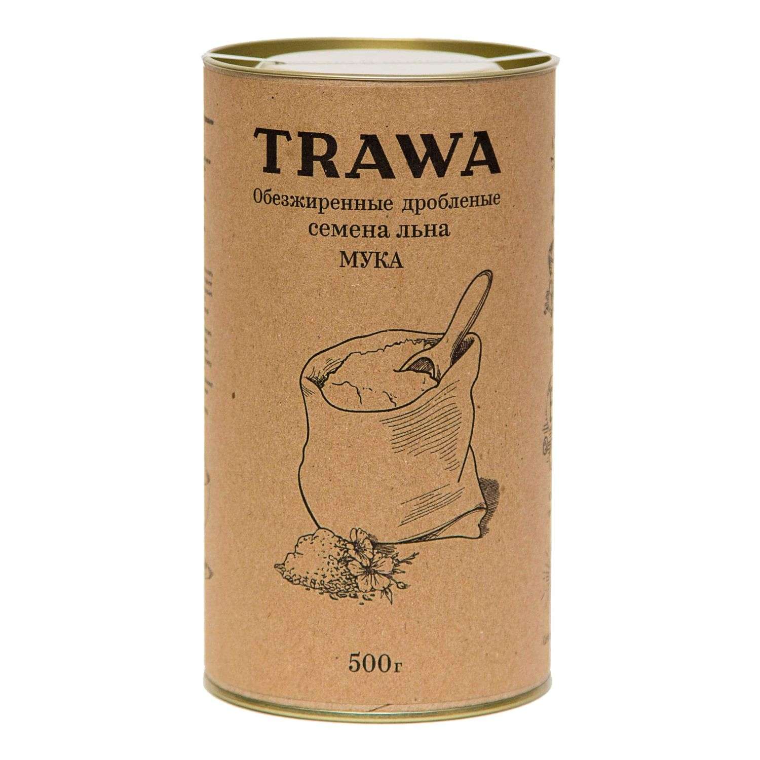 Мука TRAWA обезжиренные дробленые семена льна 500г - фото 1