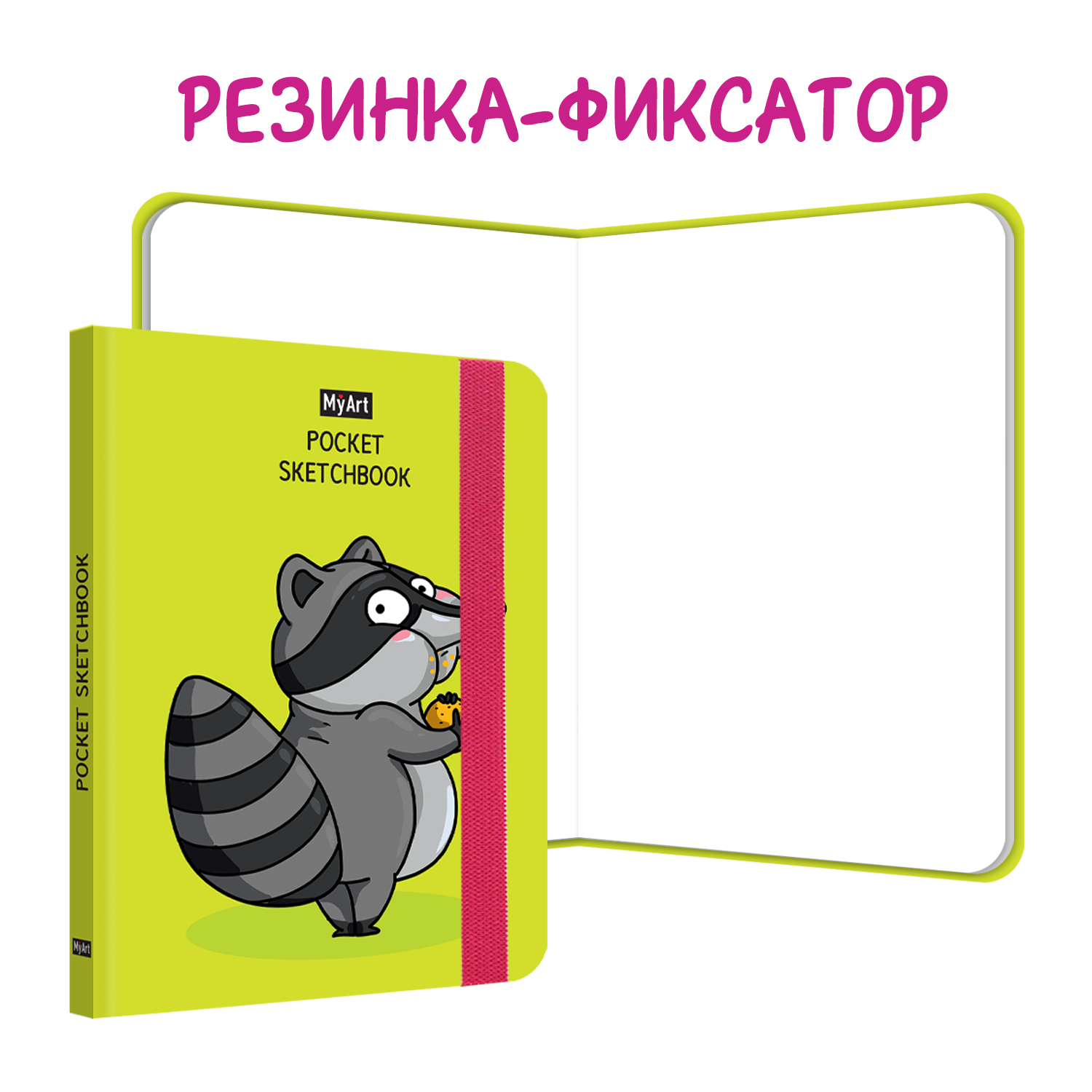 Набор блокнотов Проф-Пресс Скетчбук Pocket MyArt А6 48 л. Кот синий+Гусь+Енот - фото 4