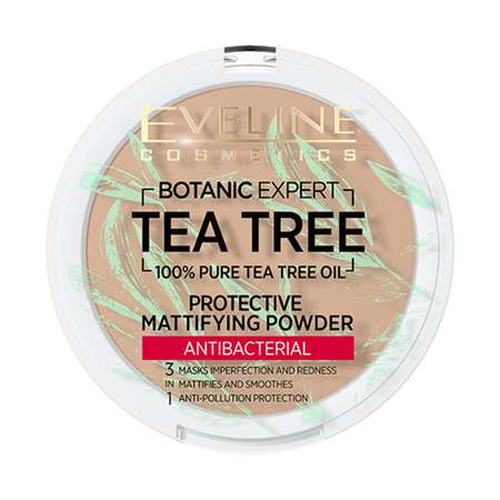 Пудра EVELINE компактная Botanic expert 3 в 1 антибактериальная матирующая тон 004 beige light