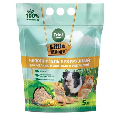 Наполнитель для мелких животных и рептилий Triol Little Village кукурузный 5л