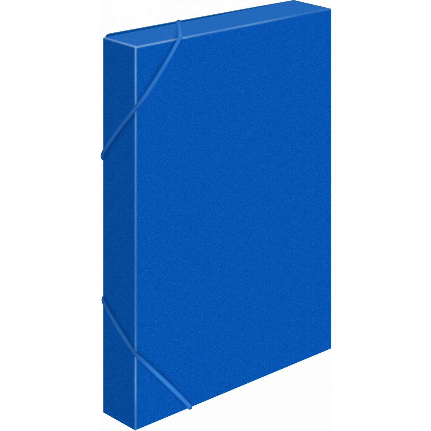 Папка-короб Бюрократ пластик 0.5мм корешок 25мм A4 синий - фото 1