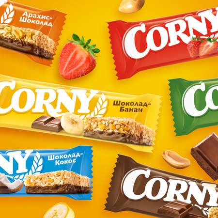 Батончик злаковый CORNY клубника 40г