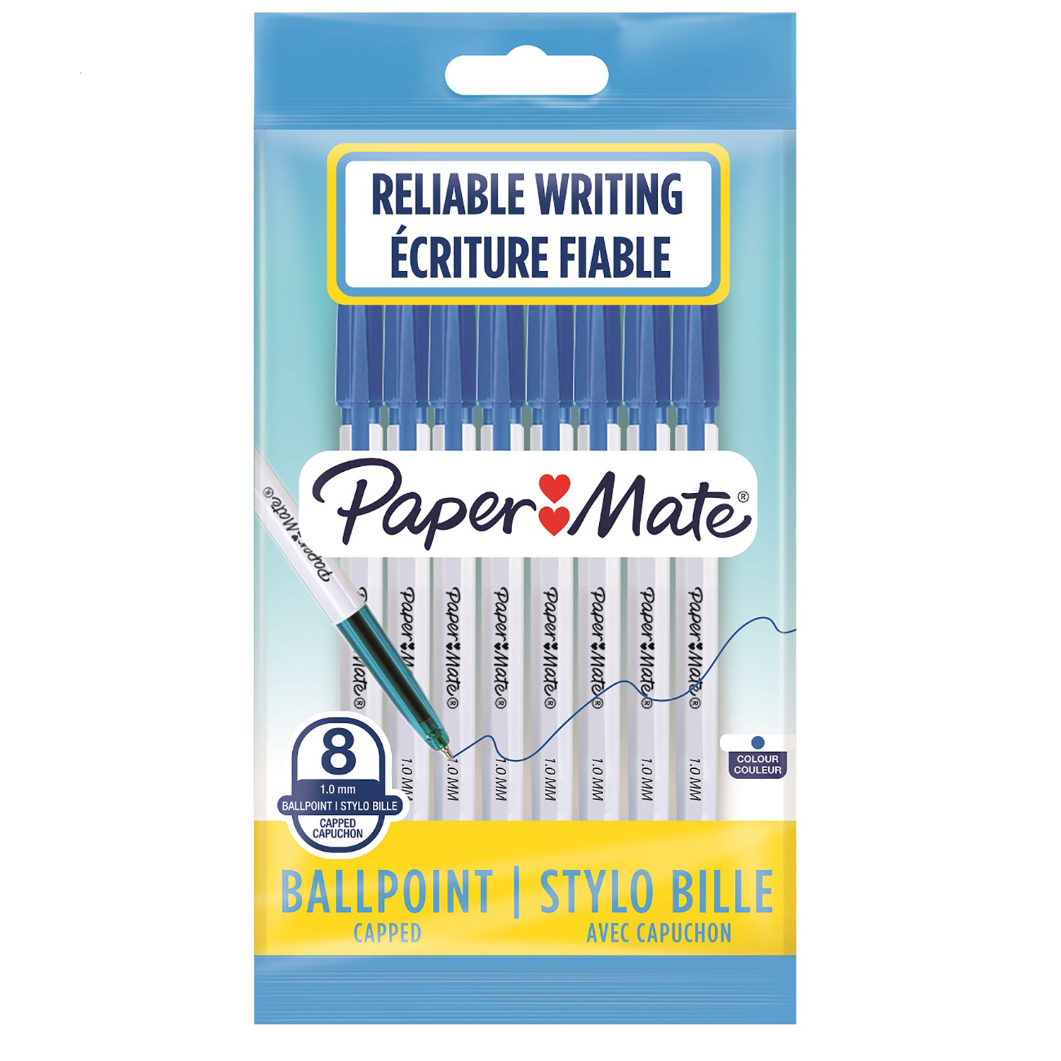 Ручка шариковая PAPER MATE Pm045 Синяя 8шт 2084422 - фото 1