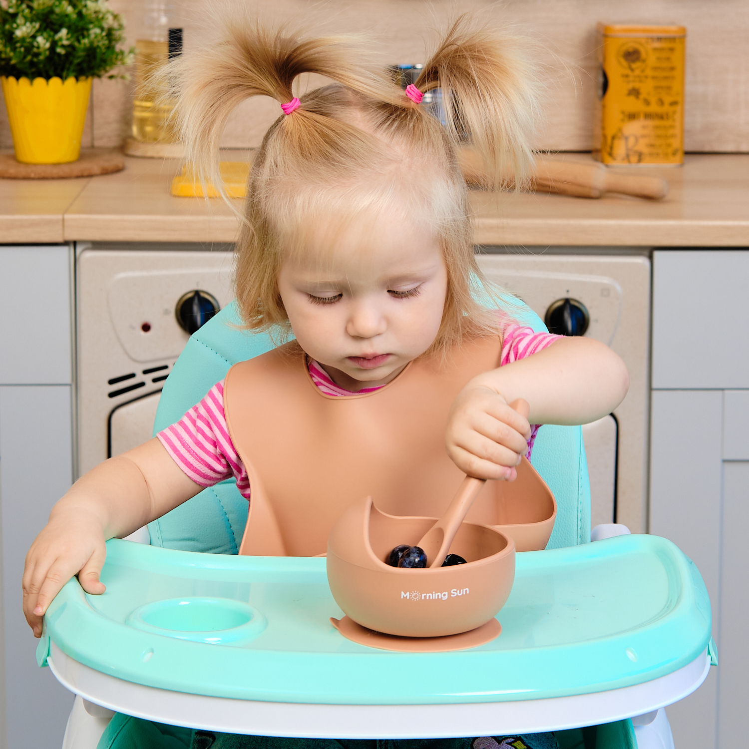 Набор детской посуды Morning Sun персиковый - фото 13