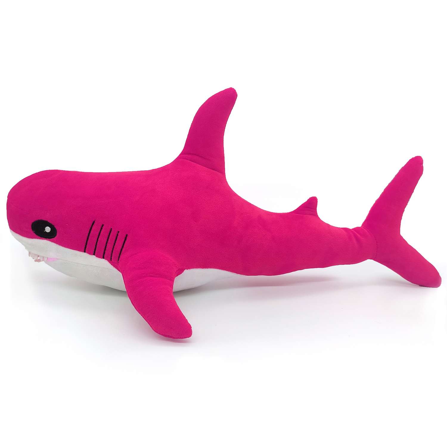 Мягкая игрушка МАЛЬВИНА Акула 50 см фуксия - фото 1