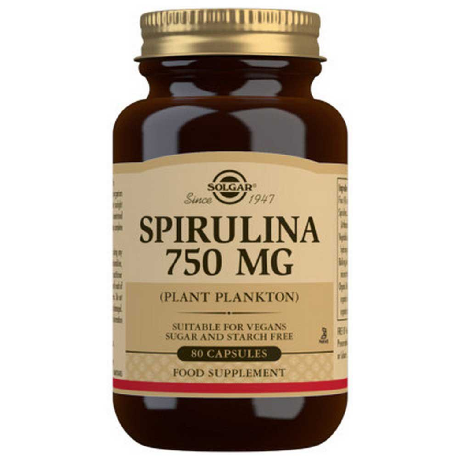 Витамины Solgar Спирулина 750 мг капсулы 80 шт - фото 1