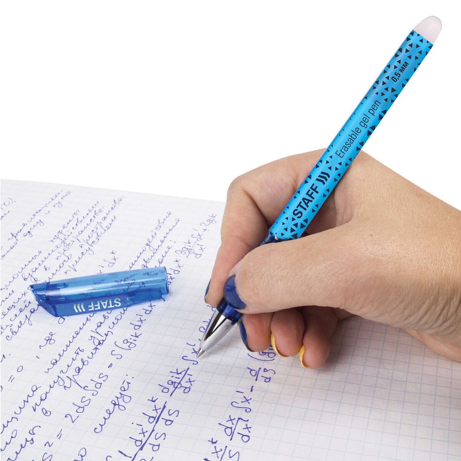 Ручки гелевые Staff синие пиши стирай 12 штук - фото 9