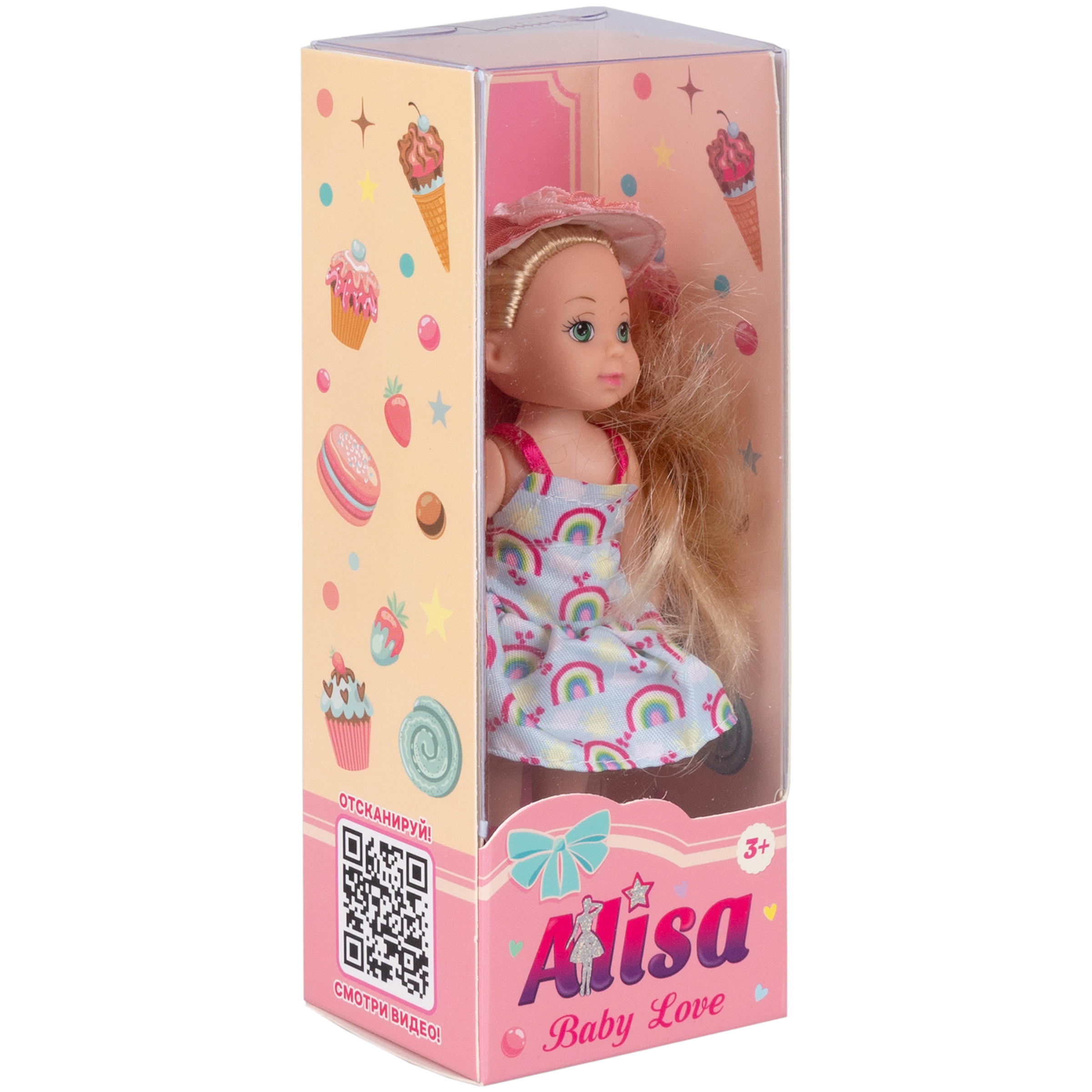 Кукла для девочки Alisa baby love 1TOY в летней малышка мини одежде в  голубом платье с радугой 12 см купить по цене 399 ₽ в интернет-магазине  Детский мир