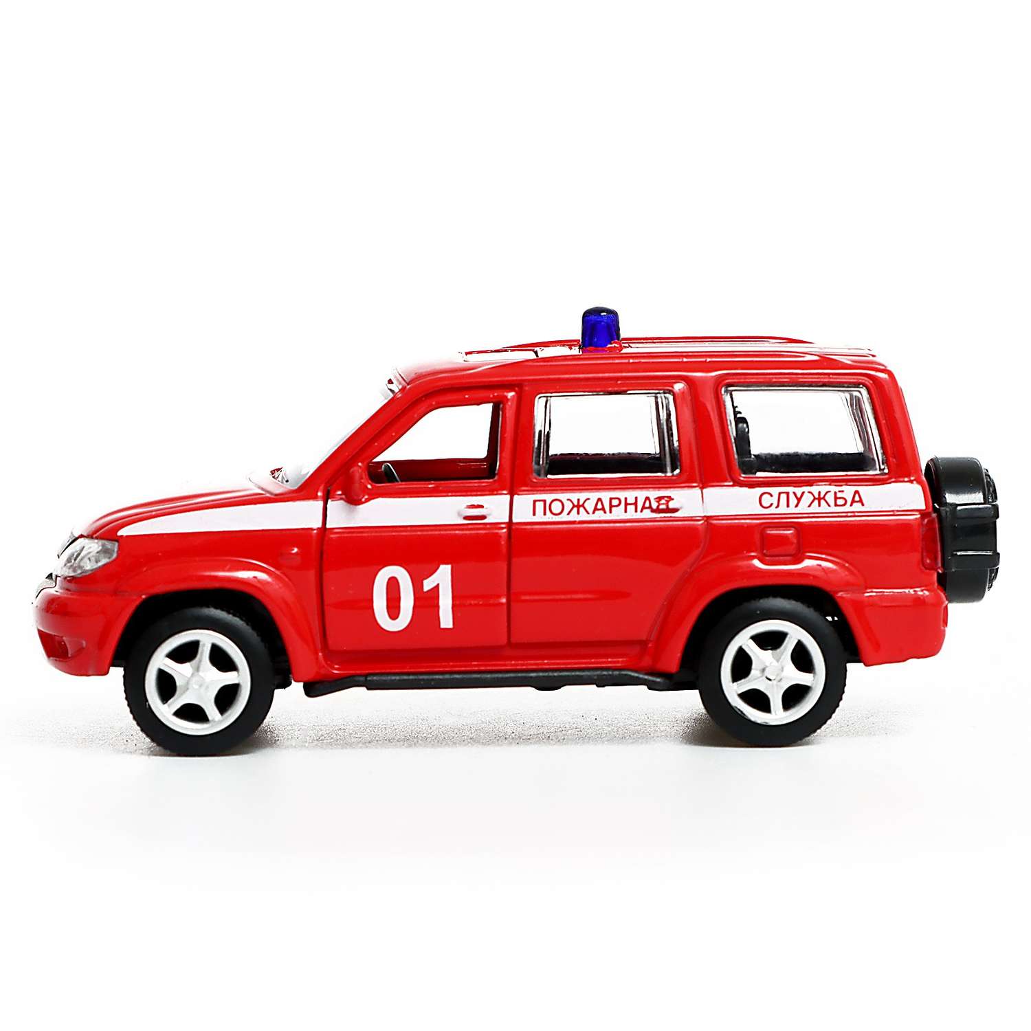 Машина Автоград металлическая «УАЗ Патриот Пожарная служба» инерция 1:50 9241843 - фото 2