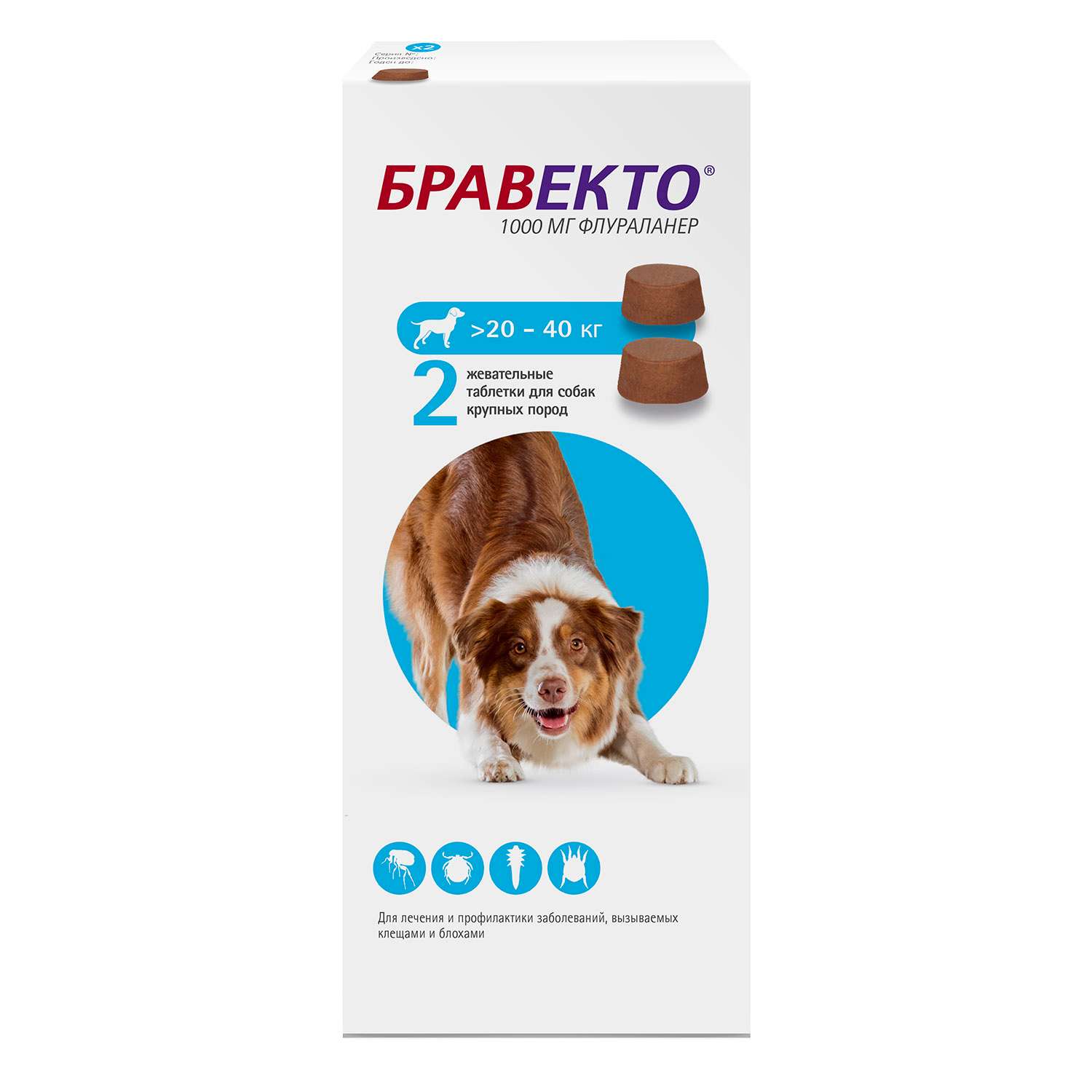 Препарат инсектоакарицидный для собак MSD Бравекто 1000мг №2 - фото 1
