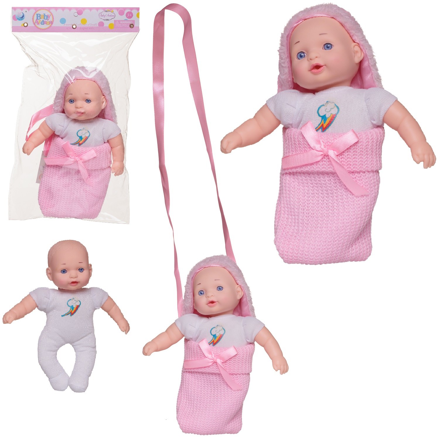 Игровой набор Abtoys Пупс Baby Ardana 23 см в розовой сумочке WJ-B5070/розовая - фото 2