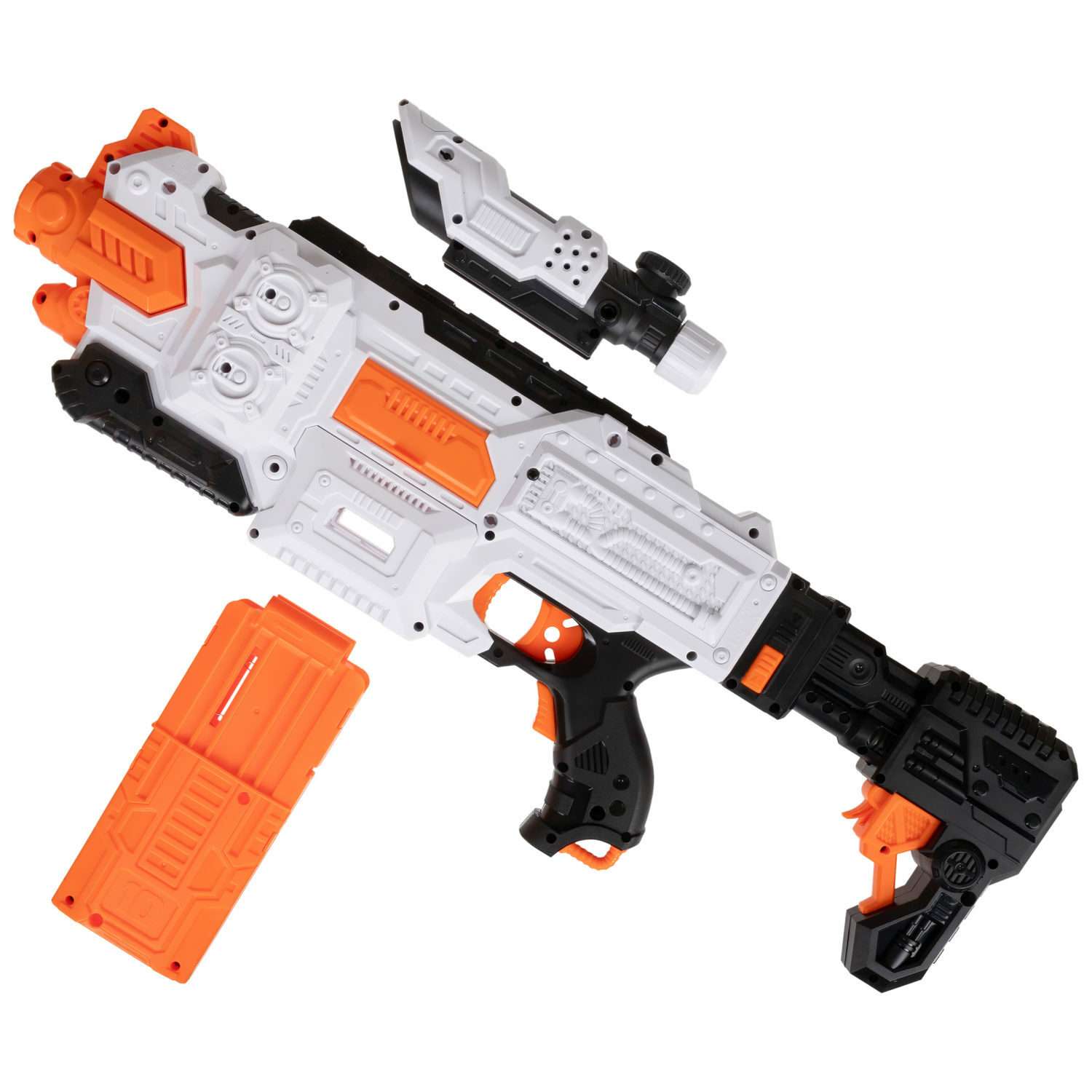 Бластер с мягкими пулями FunMax 1TOY Детское игрушечное оружие пистолет для мальчиков обойма на 12 выстрелов 24 снаряда - фото 7
