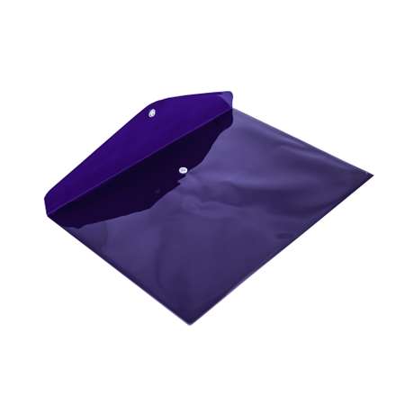 Папка-конверт с кнопкой Консул А4 до 100 листов фиолетовая 0.15 мм
