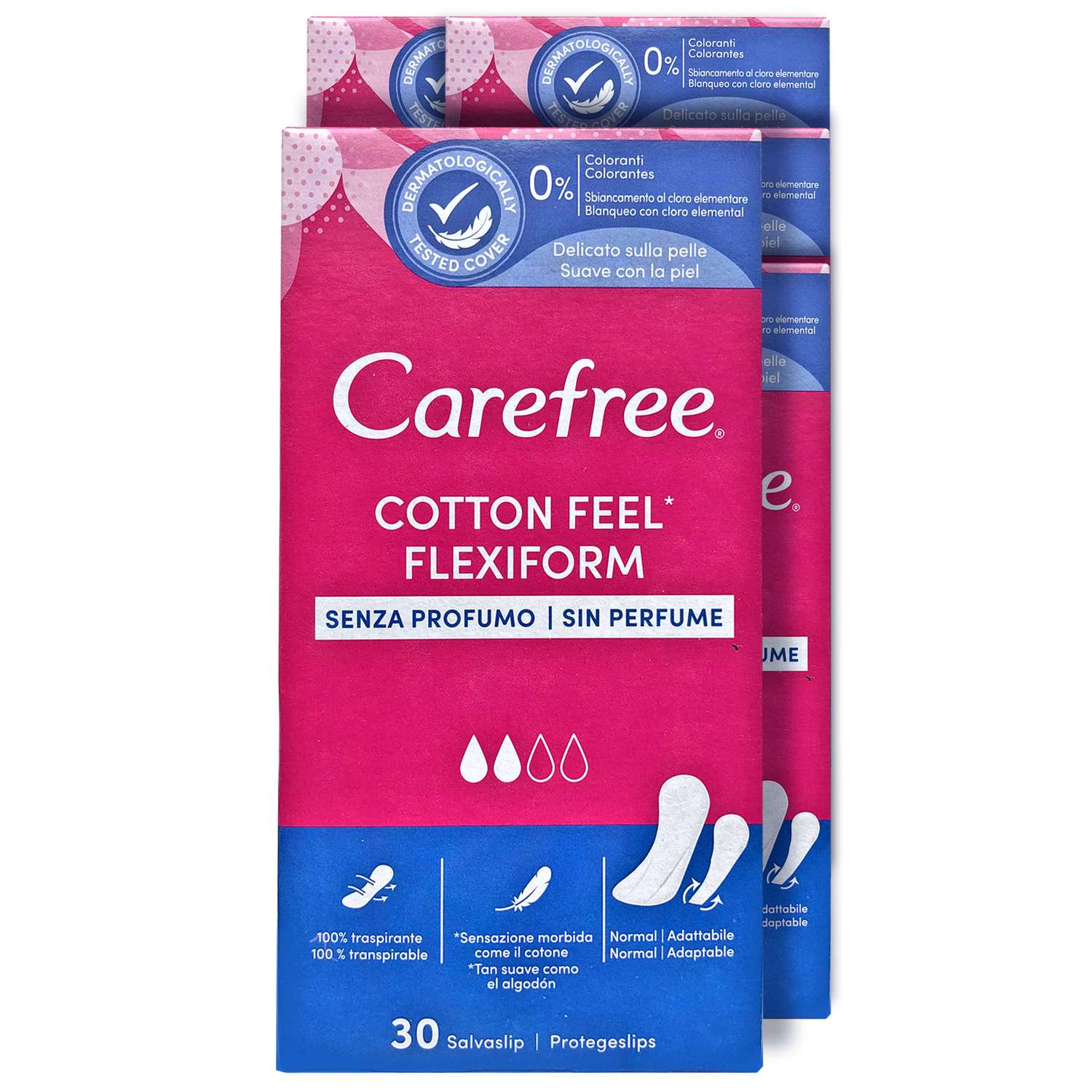 Прокладки гигиенические Carefree ежедневные 30 шт х 5 упаковок Feel Flexiform - фото 1