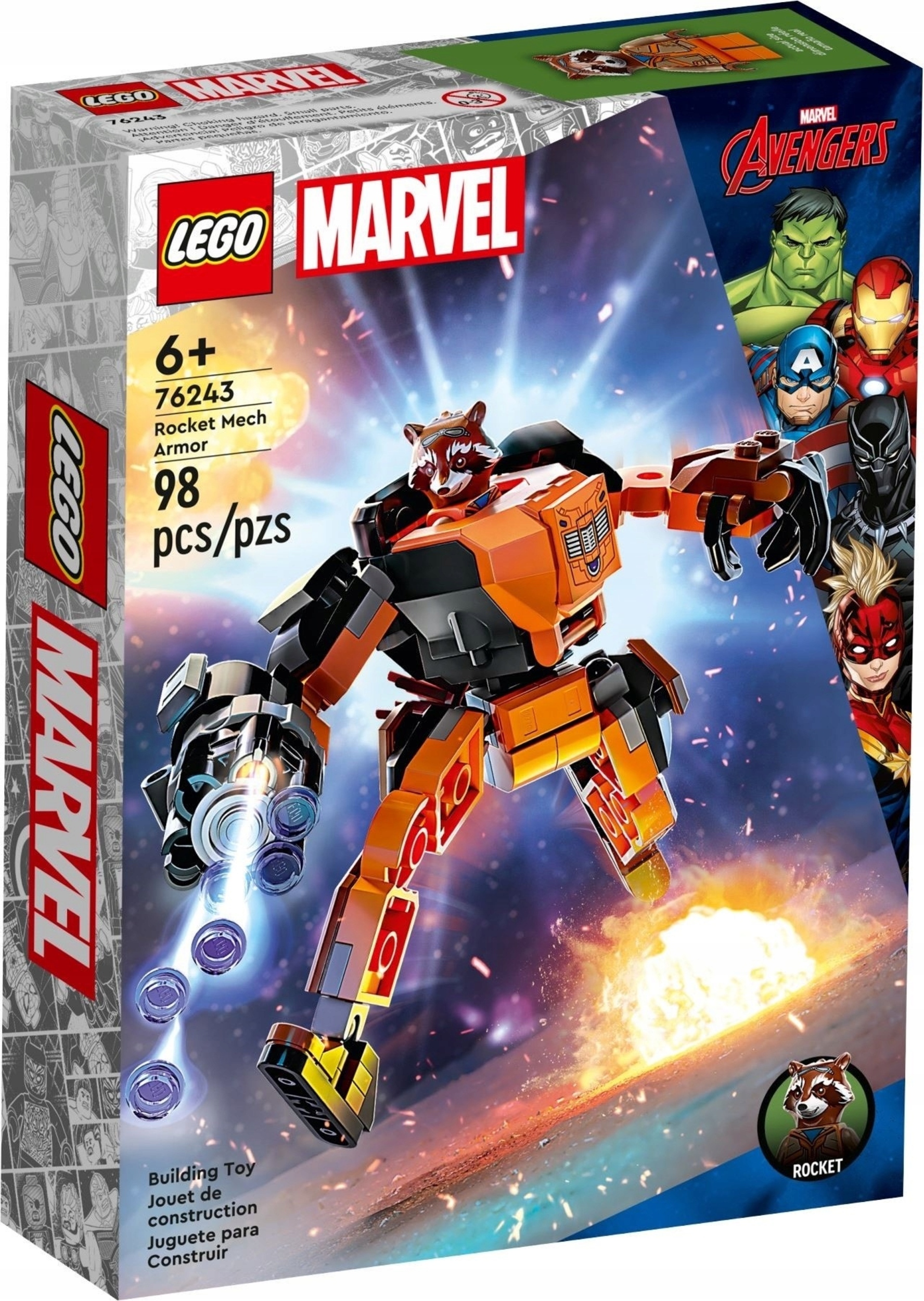 Конструктор LEGO MARVEL 76243 LEGO Реактивный Енот Ракета робот - фото 2