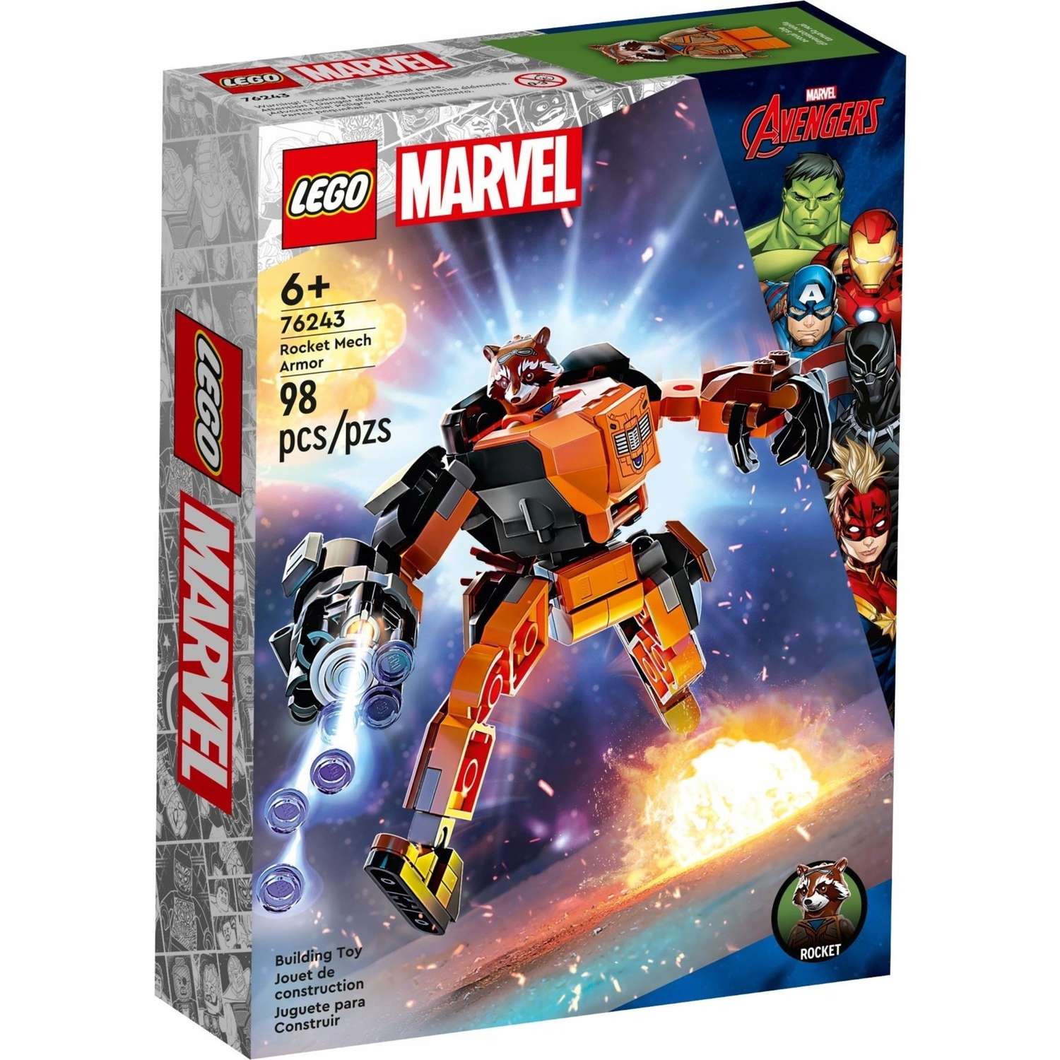 Конструктор LEGO MARVEL 76243 LEGO Реактивный Енот Ракета робот - фото 2