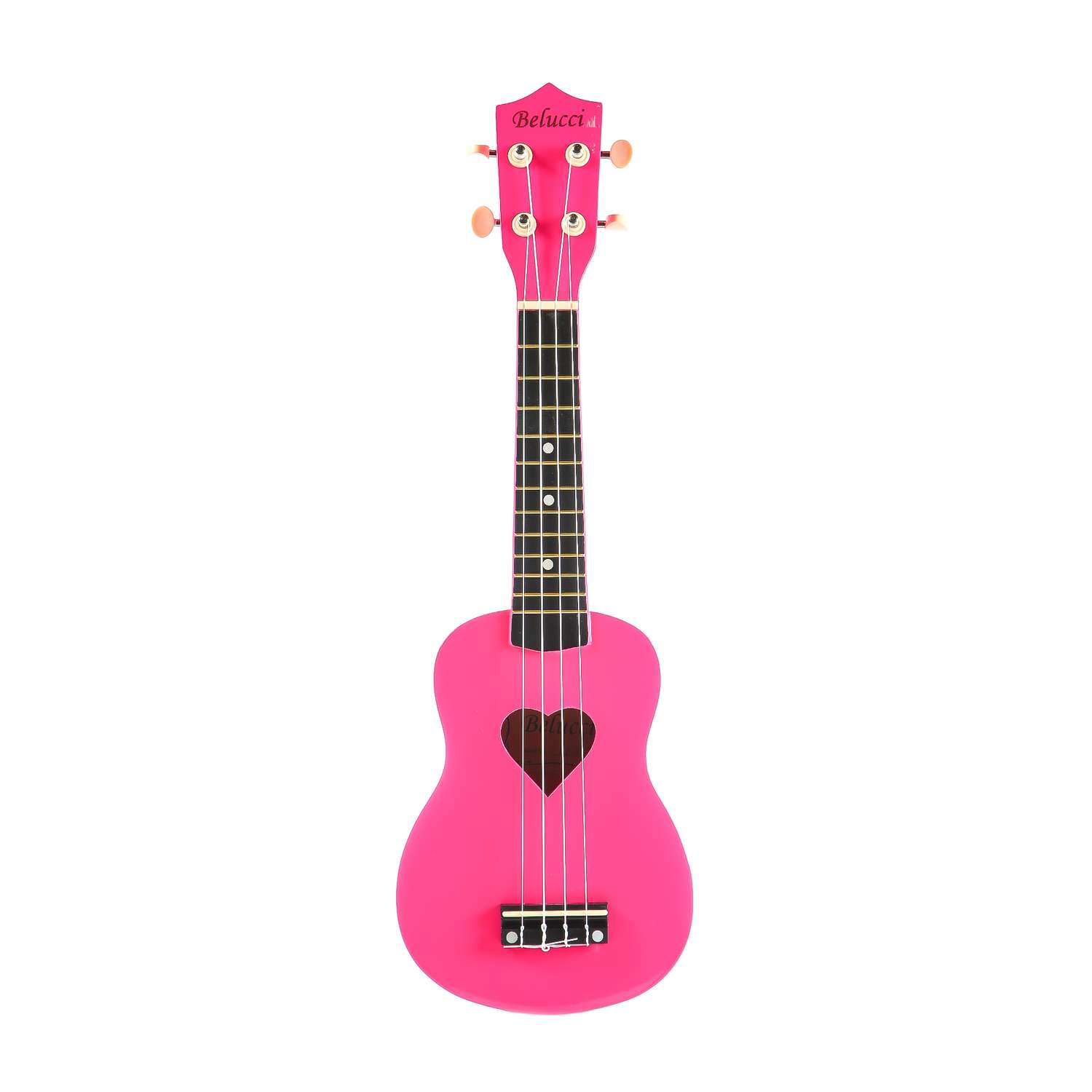 Детская гитара сердце Belucci Укулеле сопрано B21-11 Heart Rose Pink - фото 1