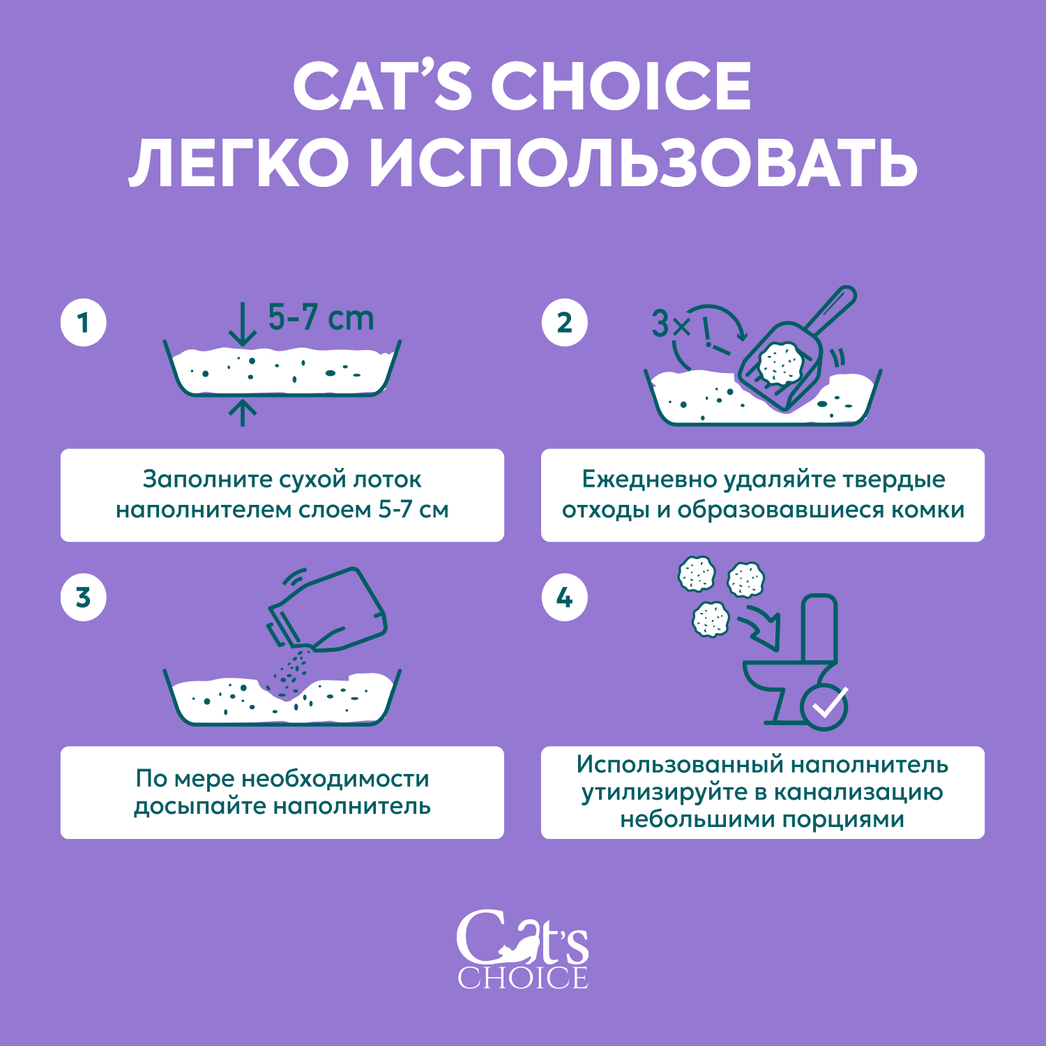 Наполнитель Cats Choice 6 л комкующийся, растительный - фото 5