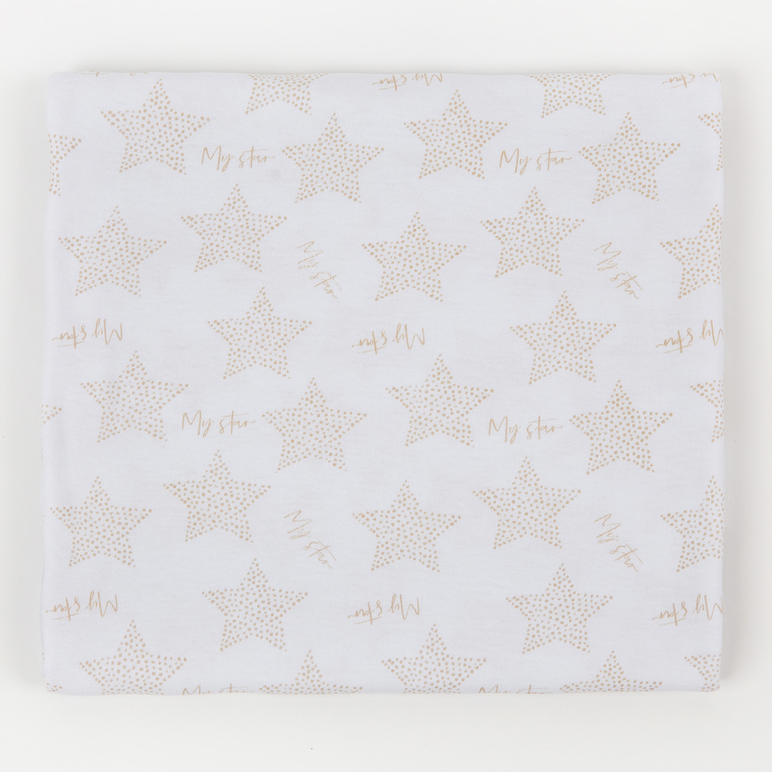 Набор пеленок трикотажных inlovery для новорожденных «Легкость» звезды/бежевый 95х120 см 2 шт - фото 4