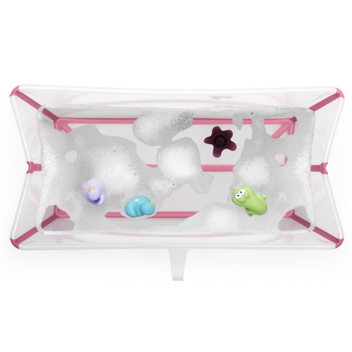 Ванночка Stokke Flexi Bath складная с горкой Прозрачный-Розовый - фото 11