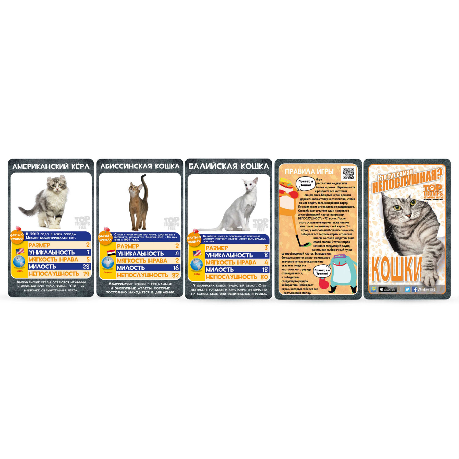 Настольная игра TopTrumps козырные карты Кошки купить по цене 119 ₽ в  интернет-магазине Детский мир