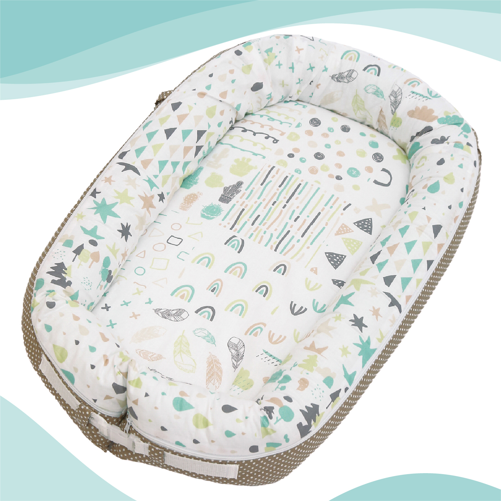 Подушка-позиционер Amarobaby Soft Care Абстракция Белый-Коричневый - фото 11