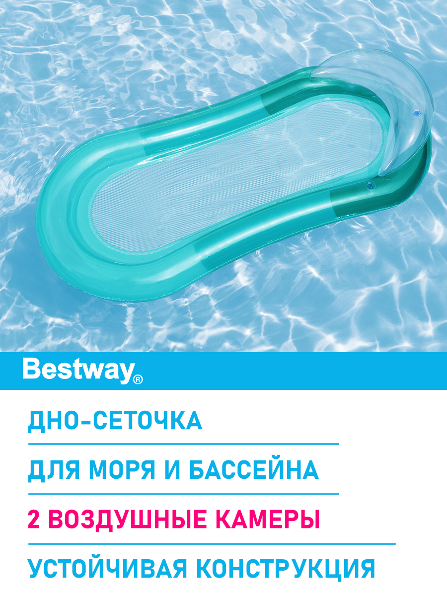 Шезлонг для отдыха на воде Bestway Голубой 160х84 см - фото 3