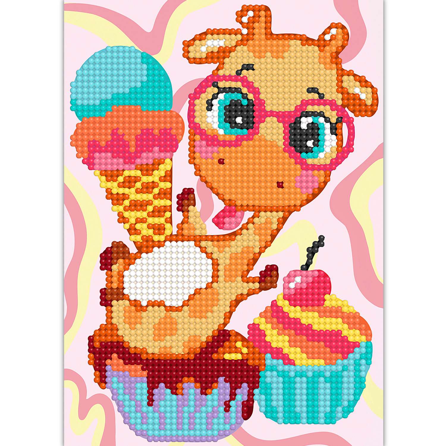 Алмазная мозаика Kiki на картоне Сладости для жирафа 15*21 - фото 2