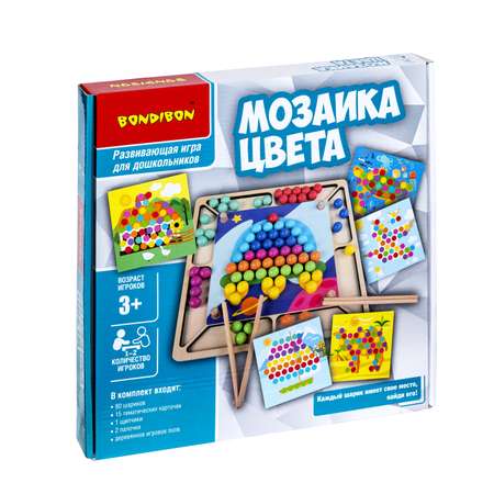 Настольная игра BONDIBON из дерева Мозаика цвета