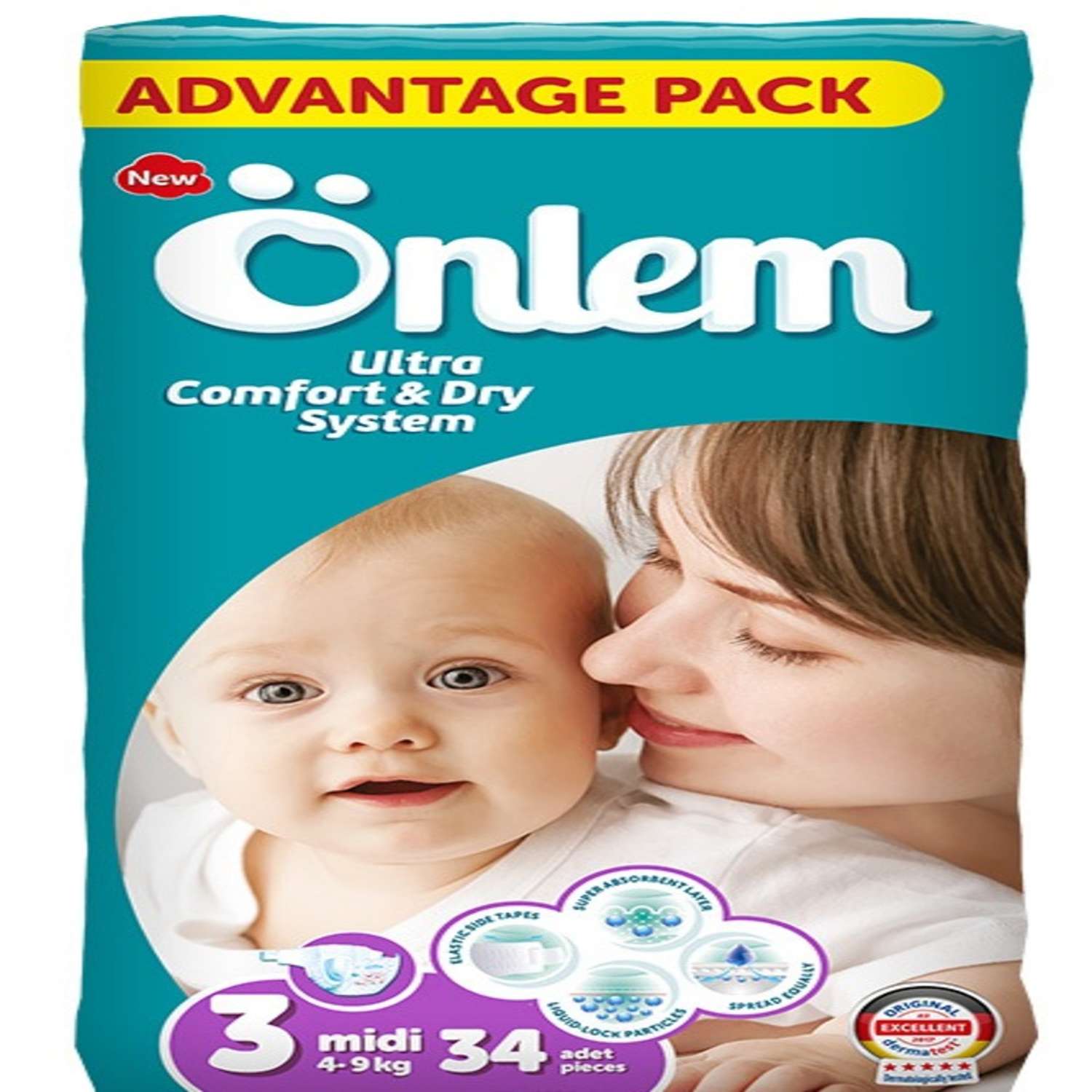 Подгузники Onlem Ultra Comfort Dry System для детей 3 4-9 кг 34 шт - фото 1
