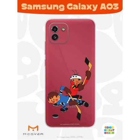 Силиконовый чехол Mcover для смартфона Samsung Galaxy A03 Союзмультфильм Нападающий Вымпела