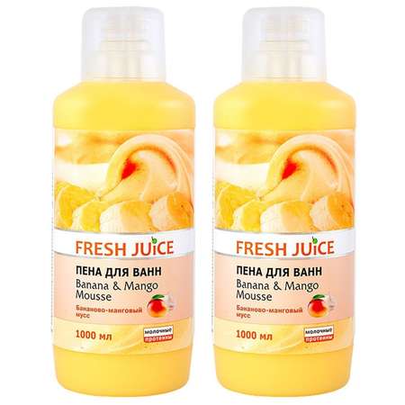Пена для ванны Fresh Juice МП  бананово-манговый 2 шт по 1000мл