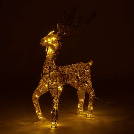 Фигура декоративная BABY STYLE Олень золотистый проволочный LED теплый белый свет 55 см