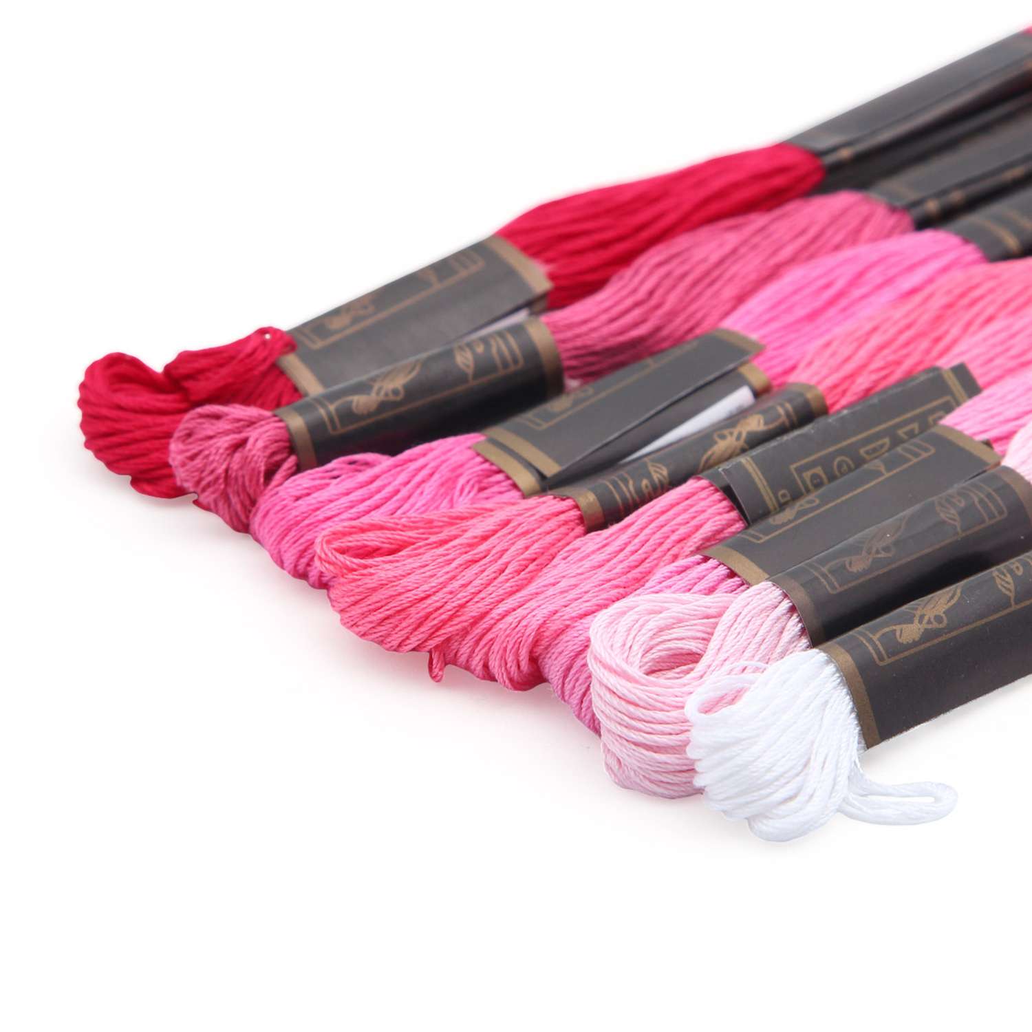 Мулине Bestex из мерсеризованного хлопка для вышивания и рукоделия 8 шт 8 м розовый микс №11 - фото 3