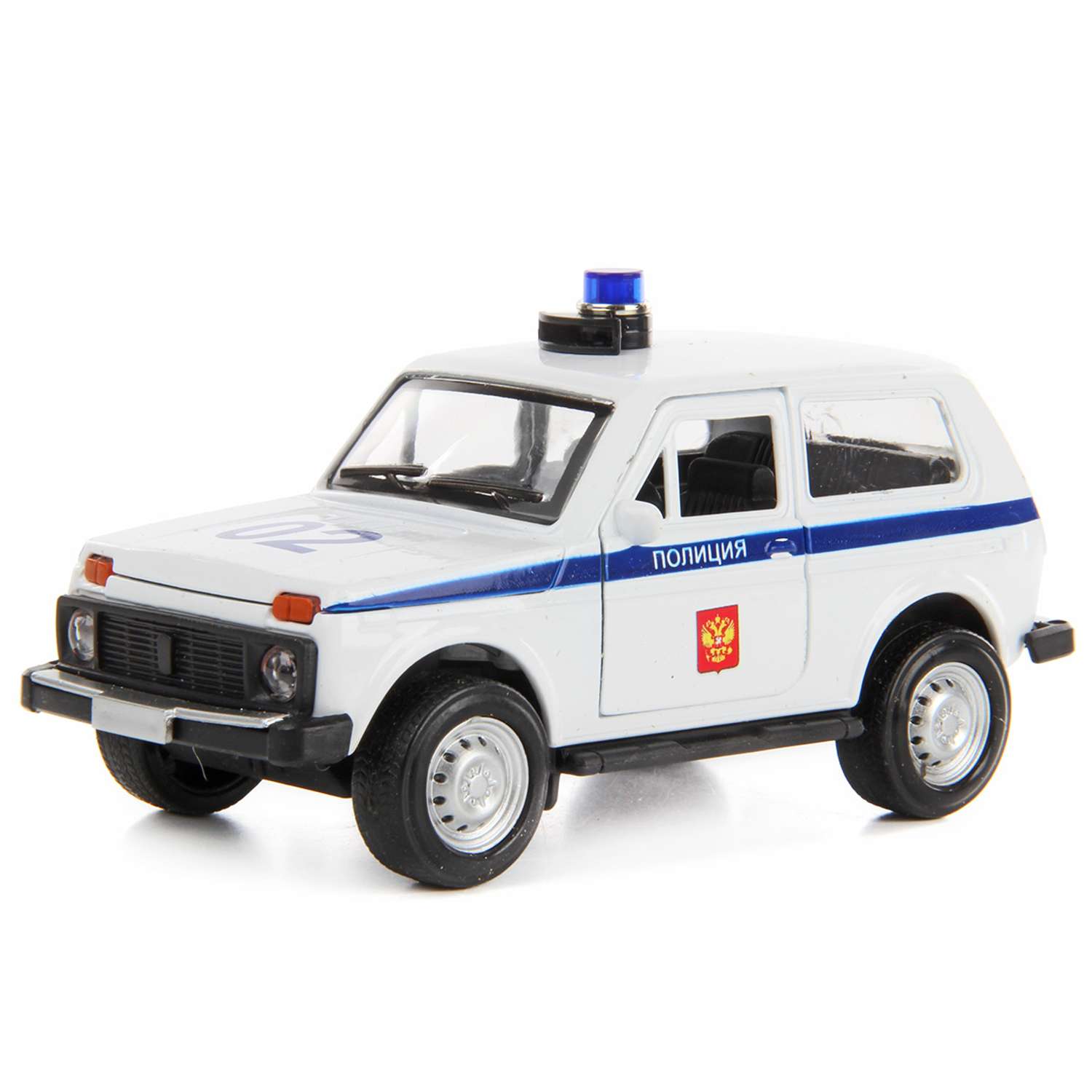 Машина HOFFMANN 1:32 Внедорожник ВАЗ-2108 Нива Полиция металлическая инерционная с подсветкой и звуками 102766 - фото 1
