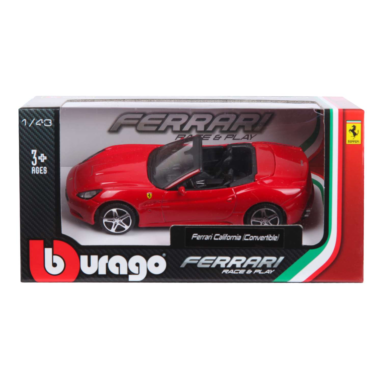 Машина BBurago 1:43 Ferrari California Convertible 18-31096W 18-31096W - фото 2