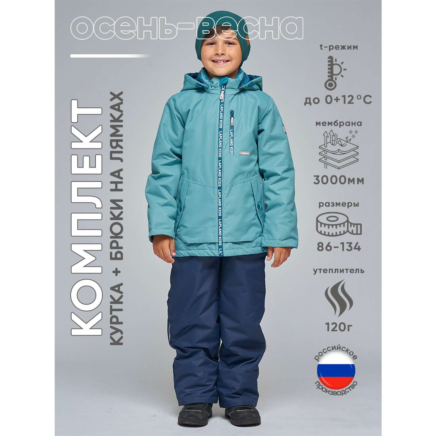 Куртка и брюки Lapland КМ16-9Однотон-р/Бирюза-корсар - фото 2