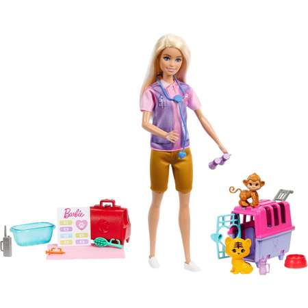 Кукла модельная Barbie Набор для спасения животных