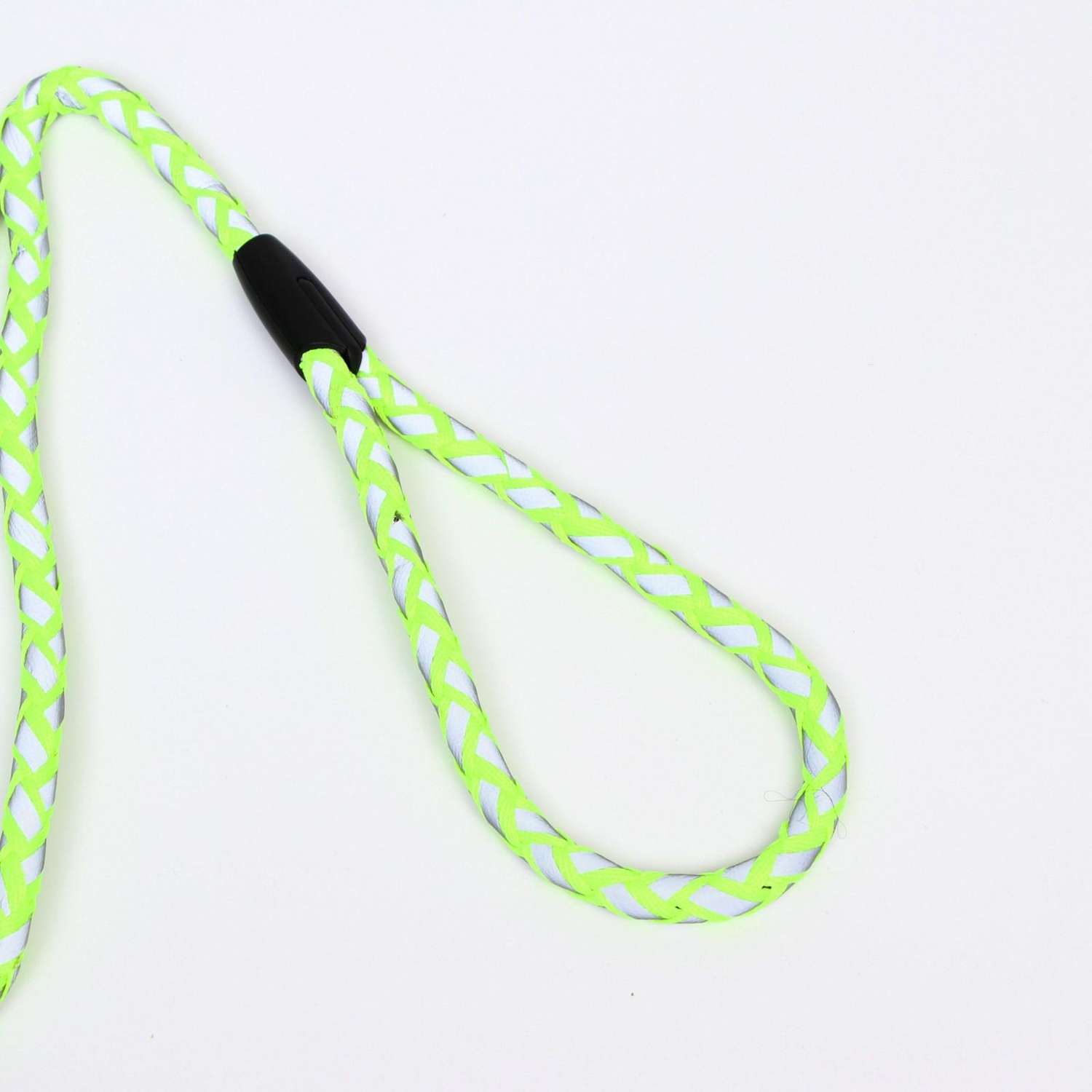 Комплект Пижон поводок и шлейка Плетенка флуоресцентный зелёный - фото 4