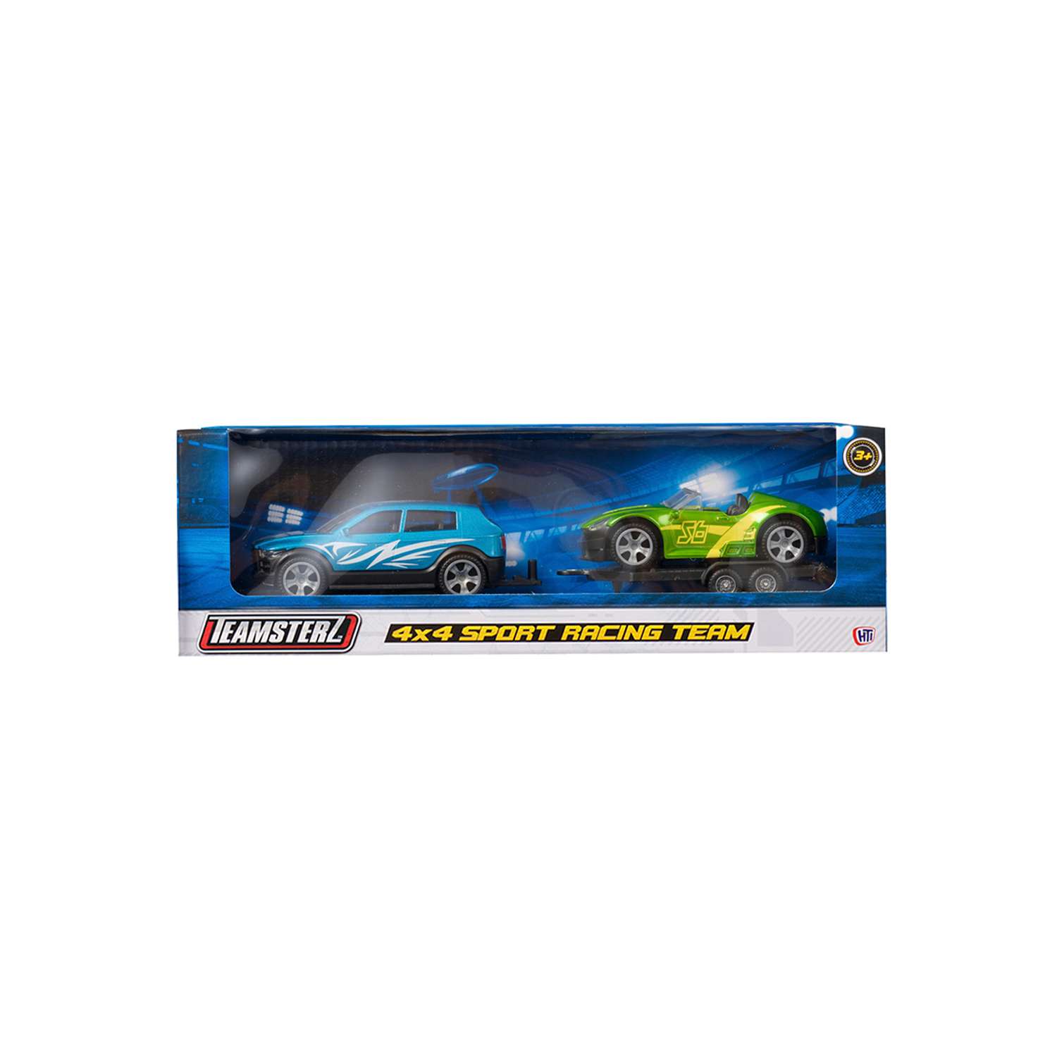 Набор машинок HTI (Teamsterz) Спортивная гоночная команда 4х4 сине-зеленый 1373536.18_1 - фото 2