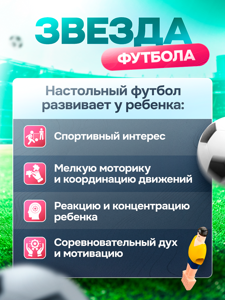 Настольная спортивная игра BelliniToys футбол с подсчетом голов - фото 4