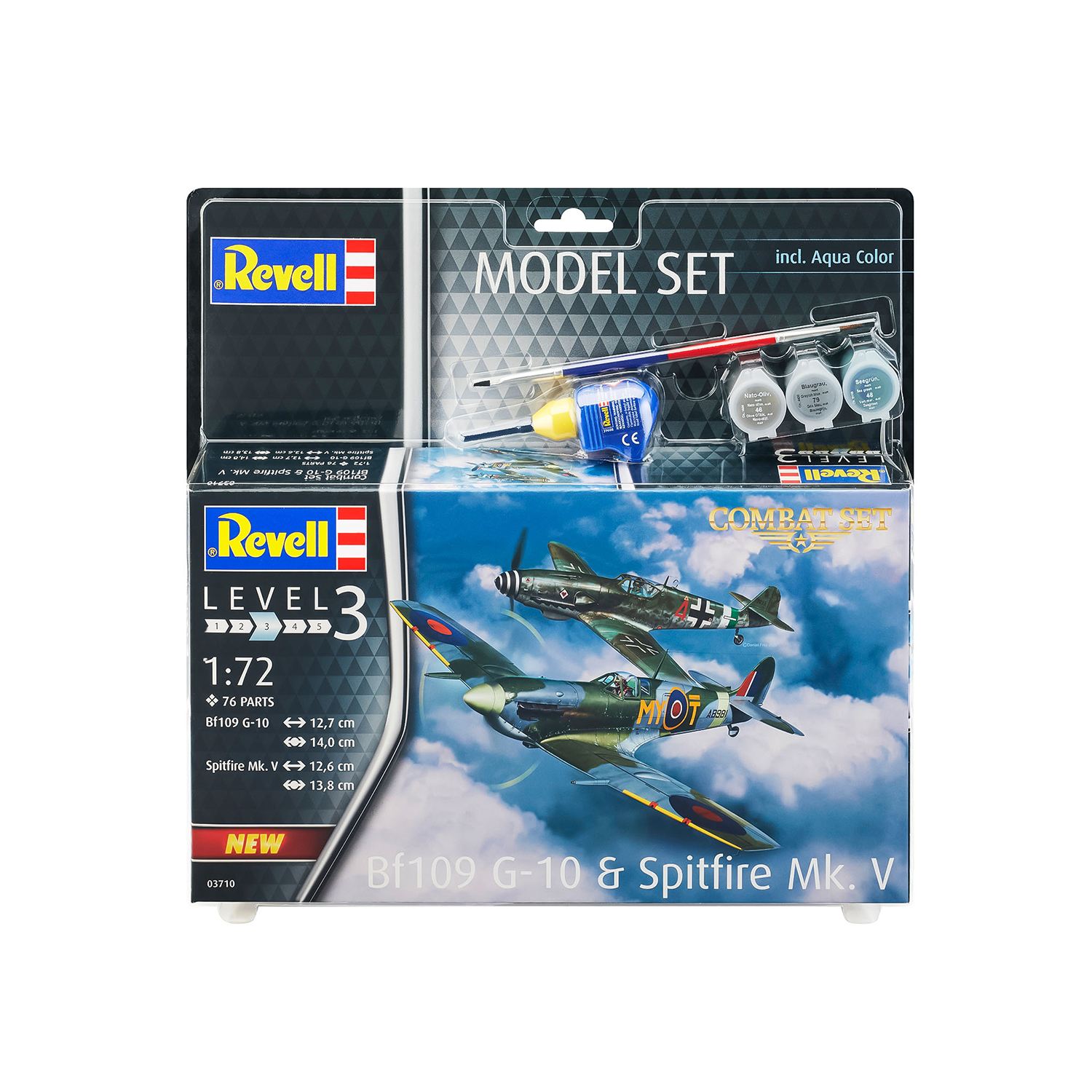 Сборная модель Revell Combat Set истребитель-низкоплан Bf109G-10 и Спитфайр Mk.V 63710 - фото 3