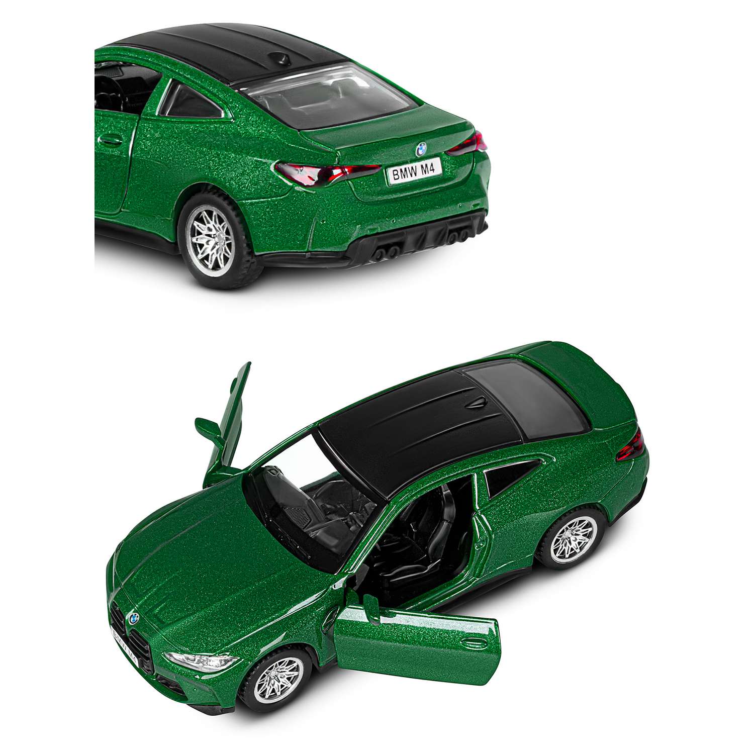Машинка металлическая АВТОпанорама игрушка детская BMW M4 (G82) 1:42 зеленый JB1251599 - фото 8