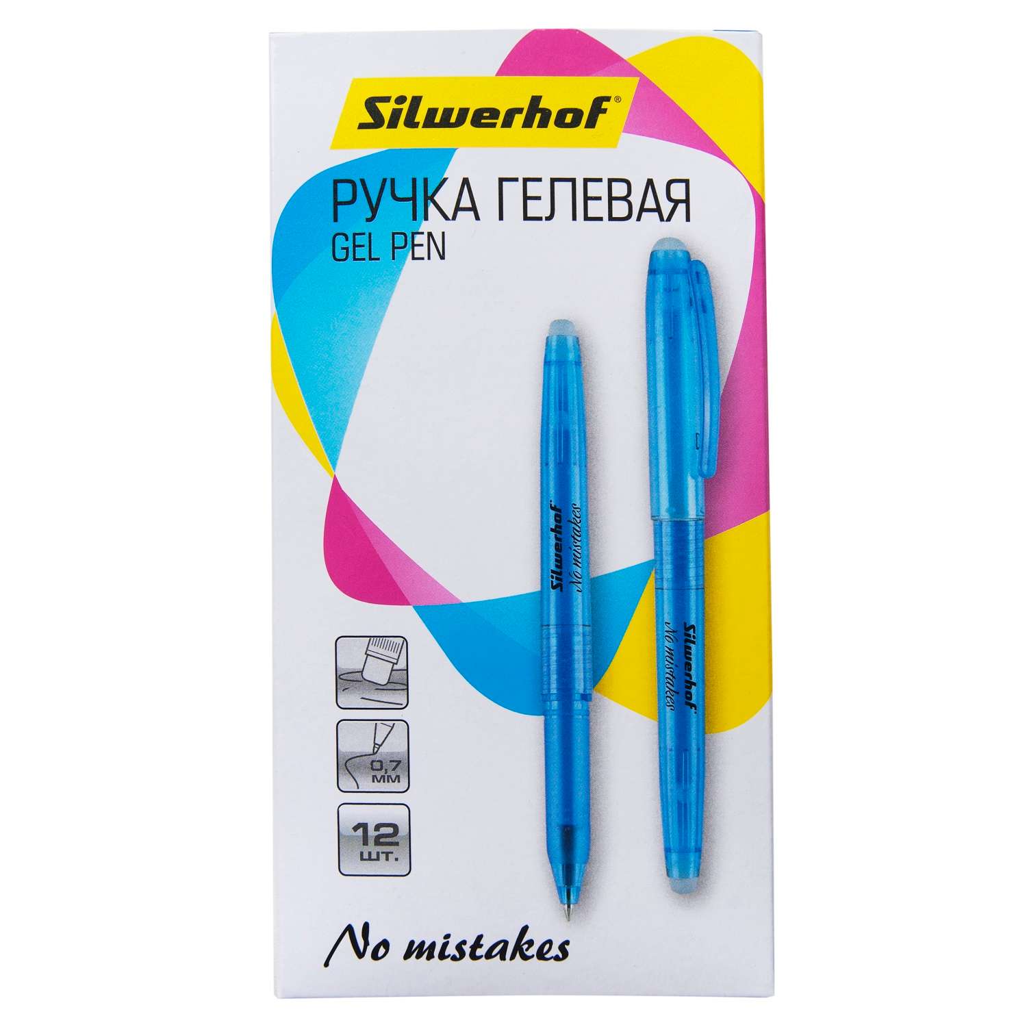 Ручка гелевая Silwerhof с ластиком Синяя 1192326 - фото 2