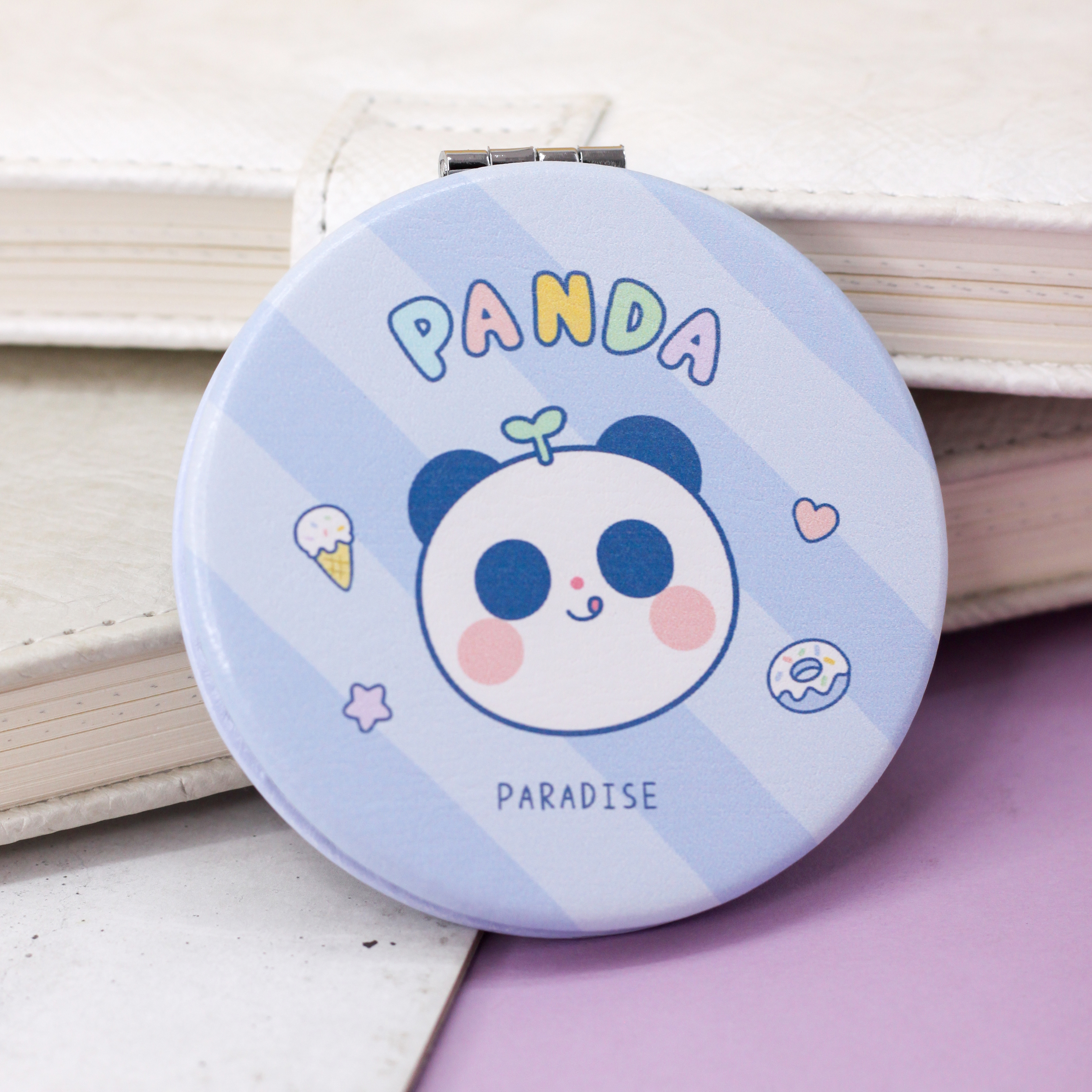 Зеркало карманное iLikeGift Panda paradise one head с увеличением - фото 1