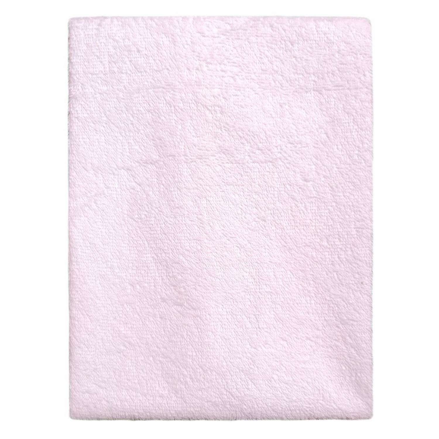 Наматрасник Пелигрин для детской кровати непромокаемый из клеенки с махровым покрытием 125х65см розовый - фото 2