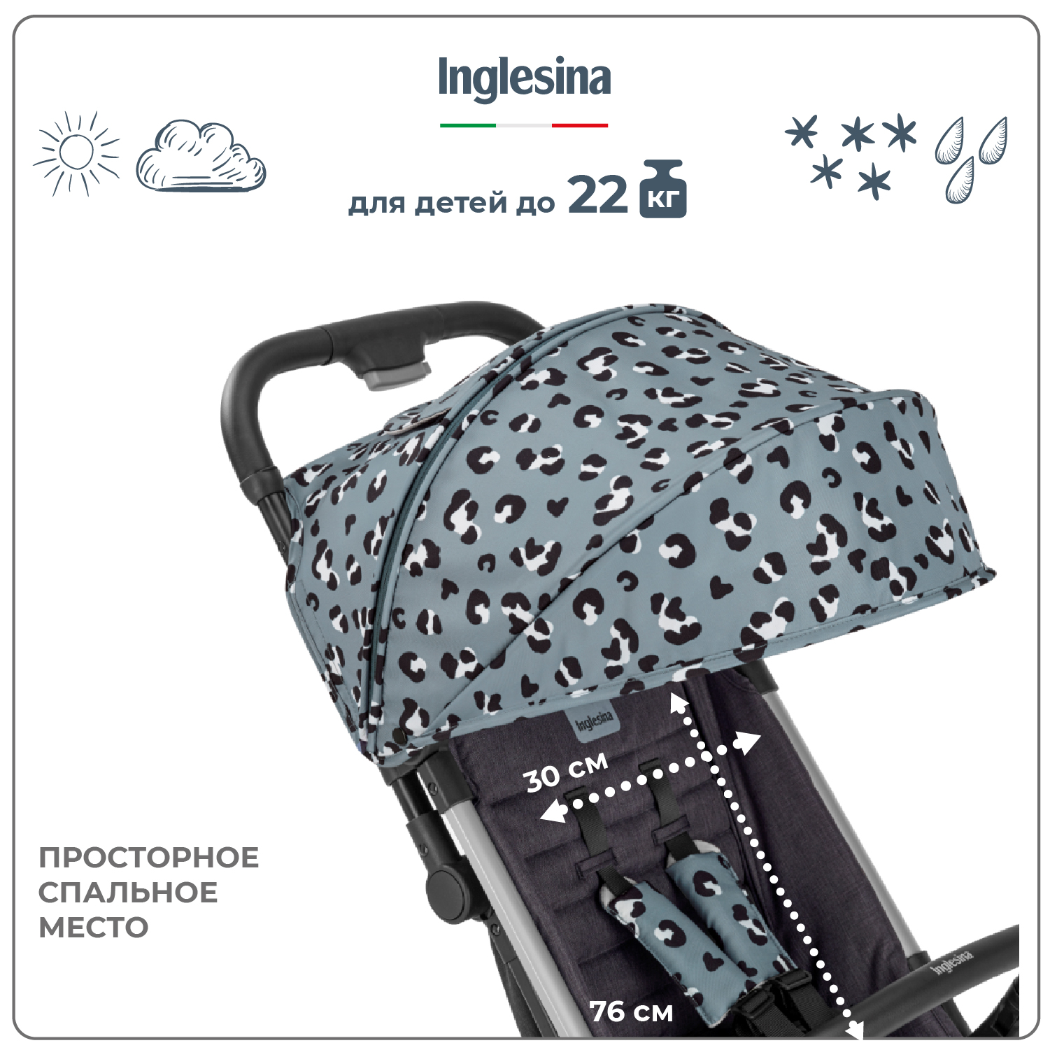 Прогулочная коляска Inglesina Quid 2 Animalier Grey - фото 4