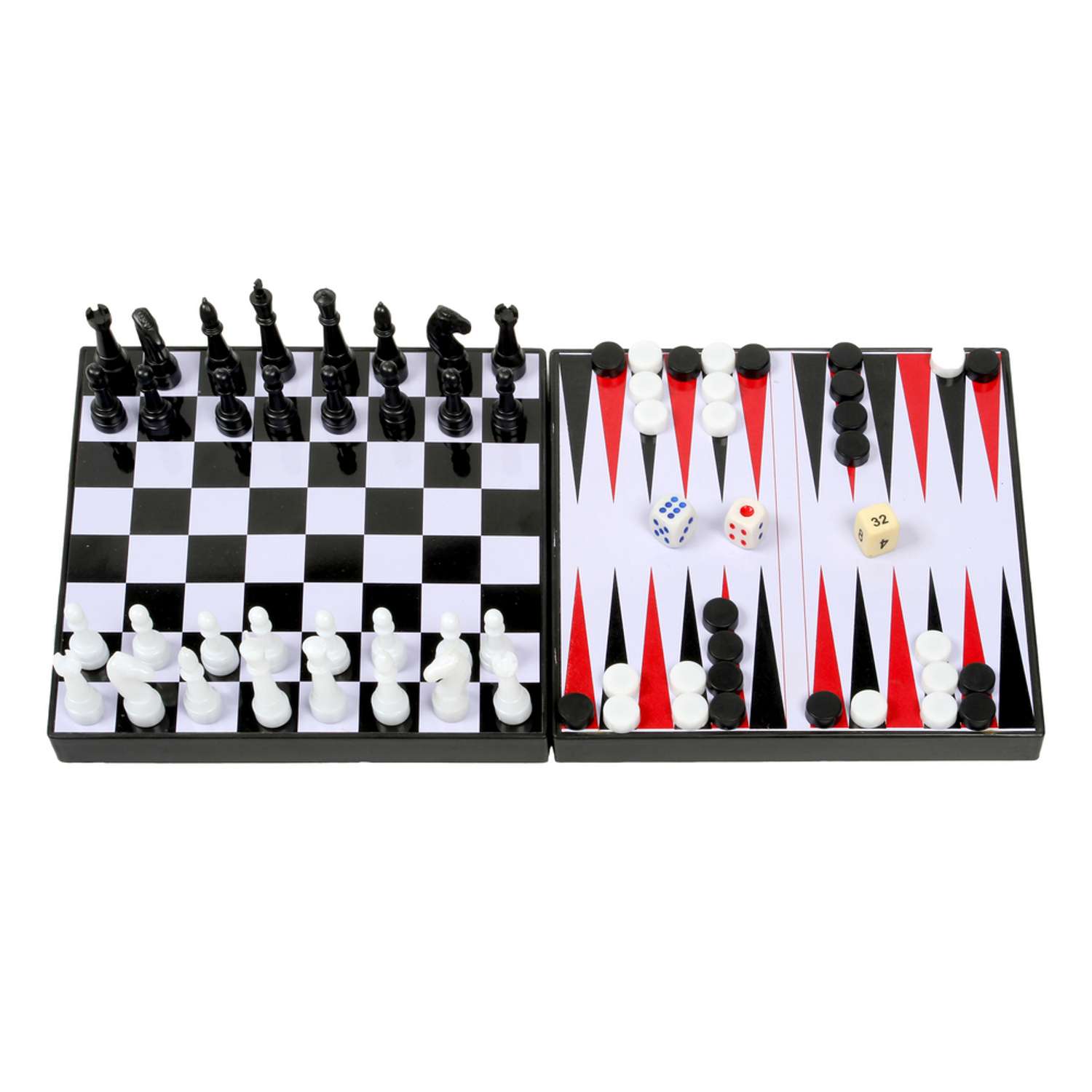 Набор настольных игр Zilmer 3 в 1 Магнитные шахматы шашки нарды - фото 1