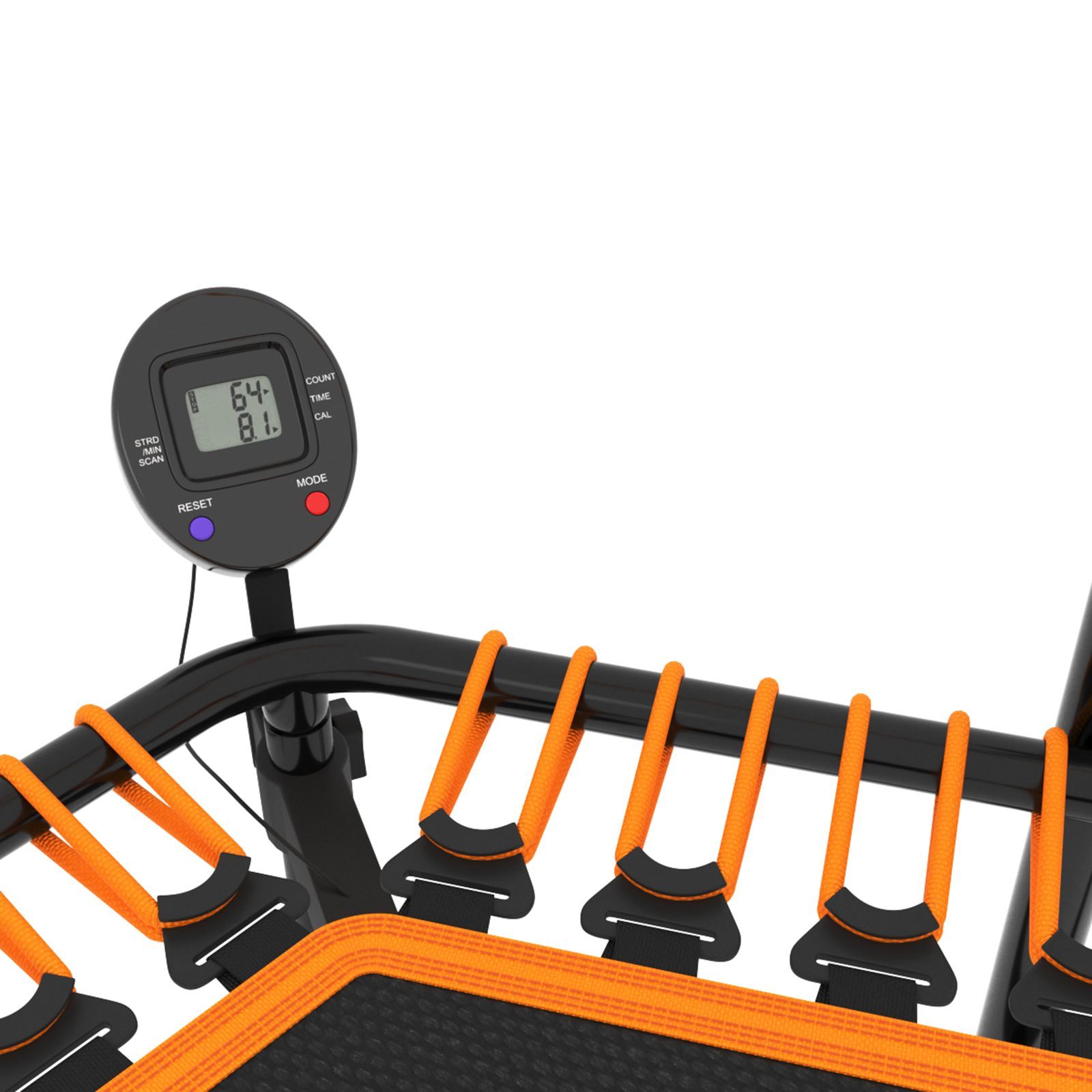 Батут Fitness Pro Orange UNIX line спортивный с ручкой диаметр 130 см до 130 кг счетчик прыжков - фото 10