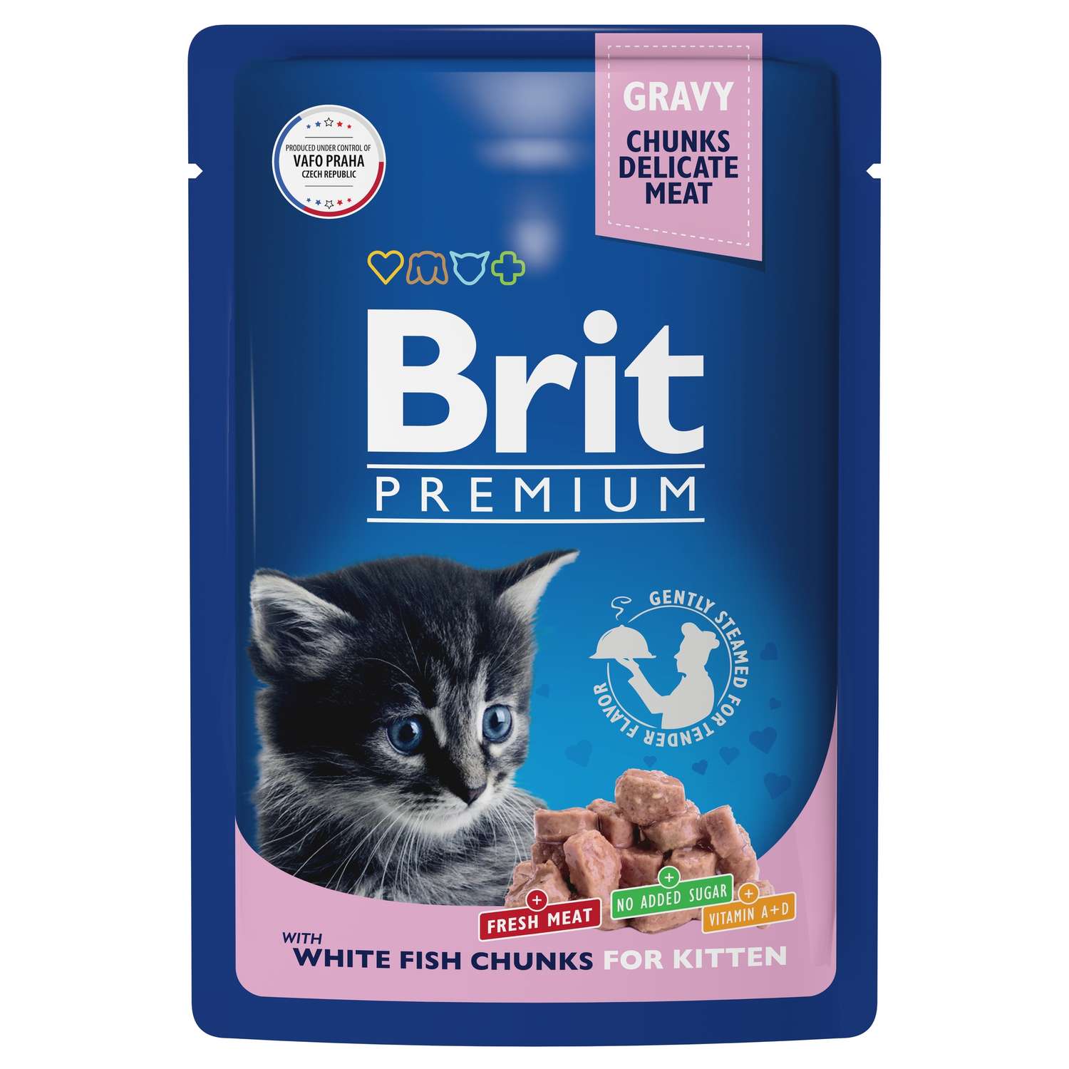 Корм для котят Brit 85г Premium белая рыба в соусе - фото 1